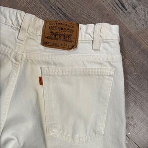Orange Tab Vintage Levi's 550 Men's Cream Relaxed Jeans 38-30